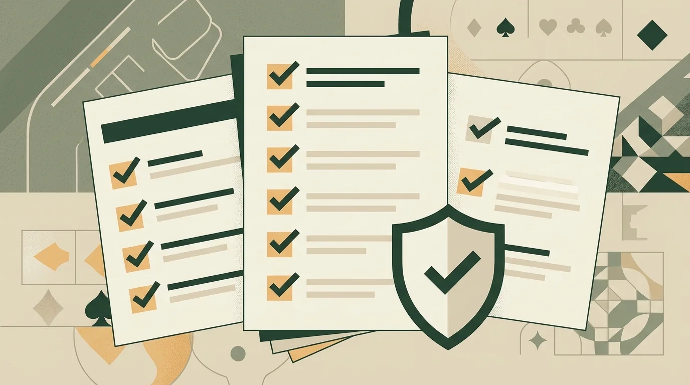 Checklist illustration for UK gambling site safety checks